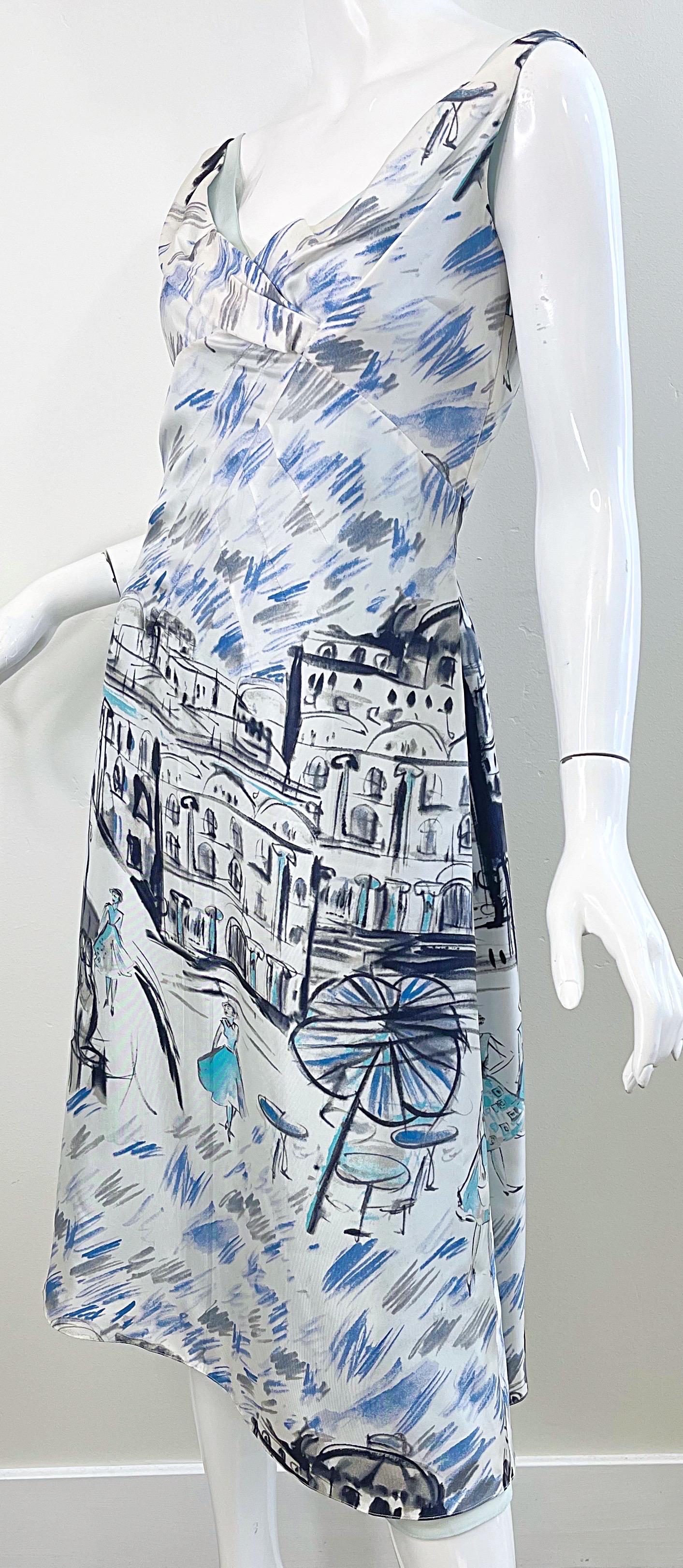 Abito vintage anni '90 Richard Tyler Couture Paris Print Taglia 8 / 10 Paris Print in vendita 9