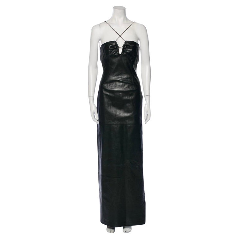 1990s RICHARD TYLER Leather Evening Gown at 1stDibs