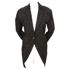 Retro 1990's RIFAT OZBEK black suede tuxedo jacket
