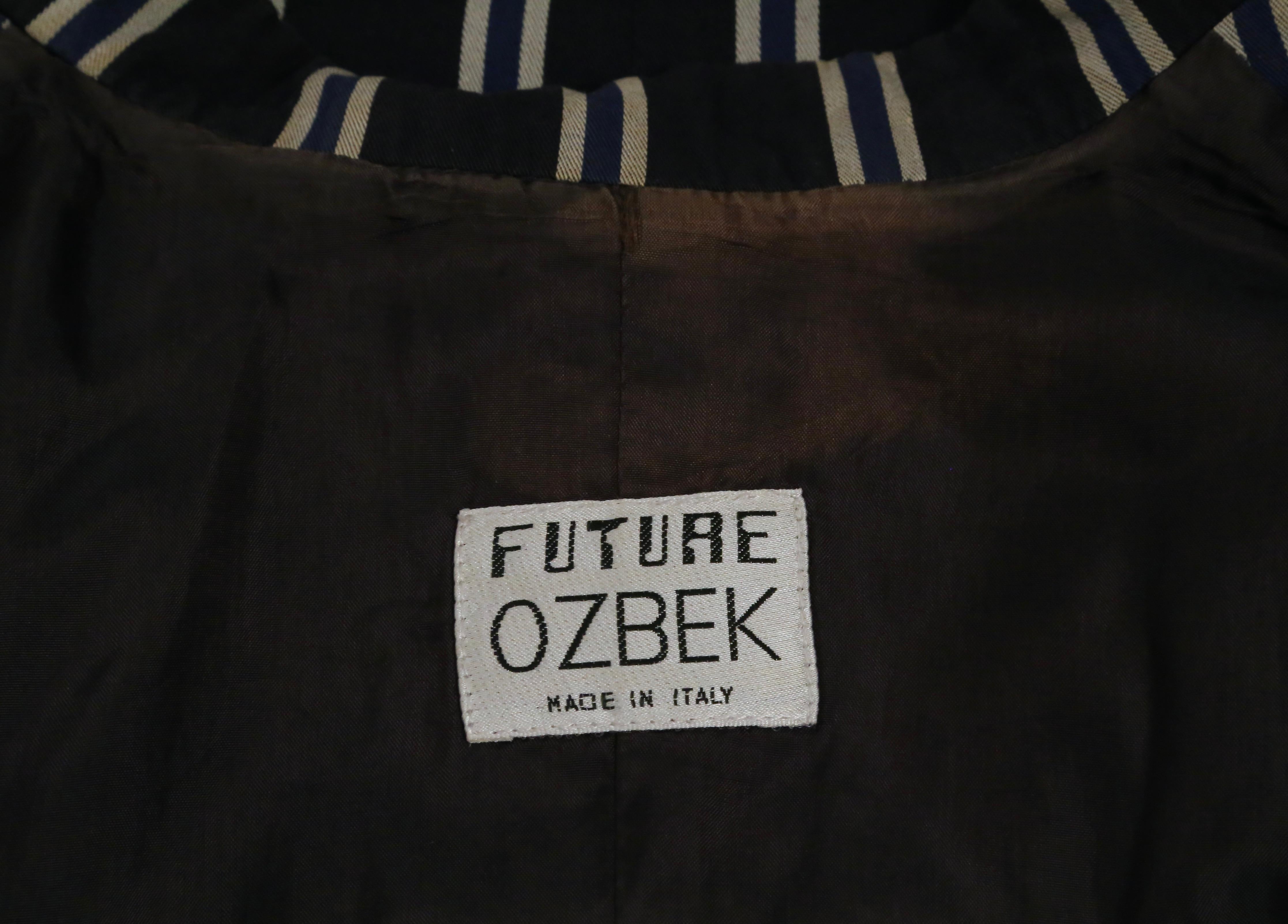 1990's RIFAT OZBEK deep blue striped military style vest For Sale 2