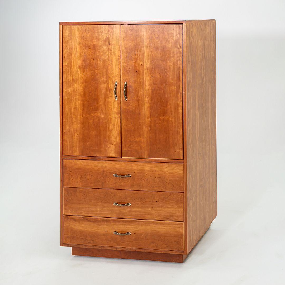 Modern 1990s Robert Lovett Custom-Designed Cherry Armoire Cabinet For Sale