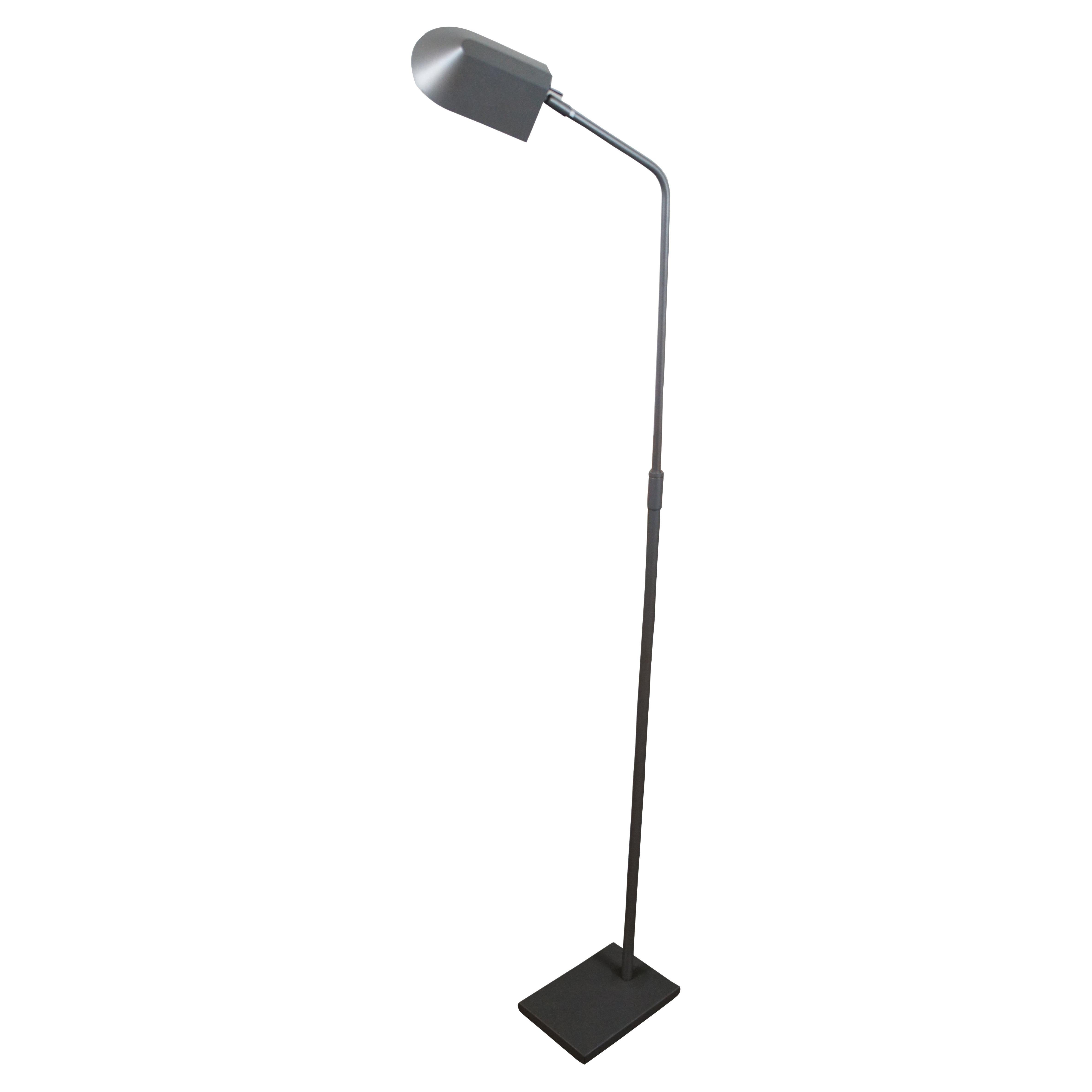 Vintage 1990s Robert Sonneman for George Kovacs adjustable height pharmacy / library or reading floor lamp in grey.

15” x 6.25” x 49.5” / height adjustable to 59.5