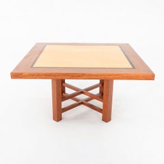 1990 The Robert I.I. Custom Tiger Maple, Cherry and Rosewood Dining Table (table à manger en érable tigré, cerisier et palissandre)