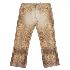 1990s Roberto Cavalli Beige Snake Print Jeans