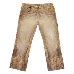 Jeans anni '90 Roberto Cavalli con stampa serpente beige