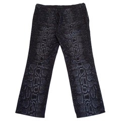 1990s Roberto Cavalli Black Snake Print Jeans