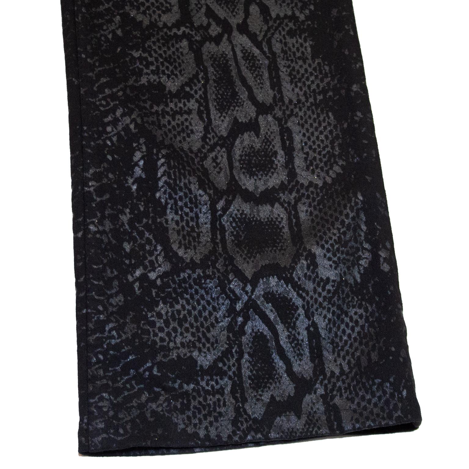 black snake print pants