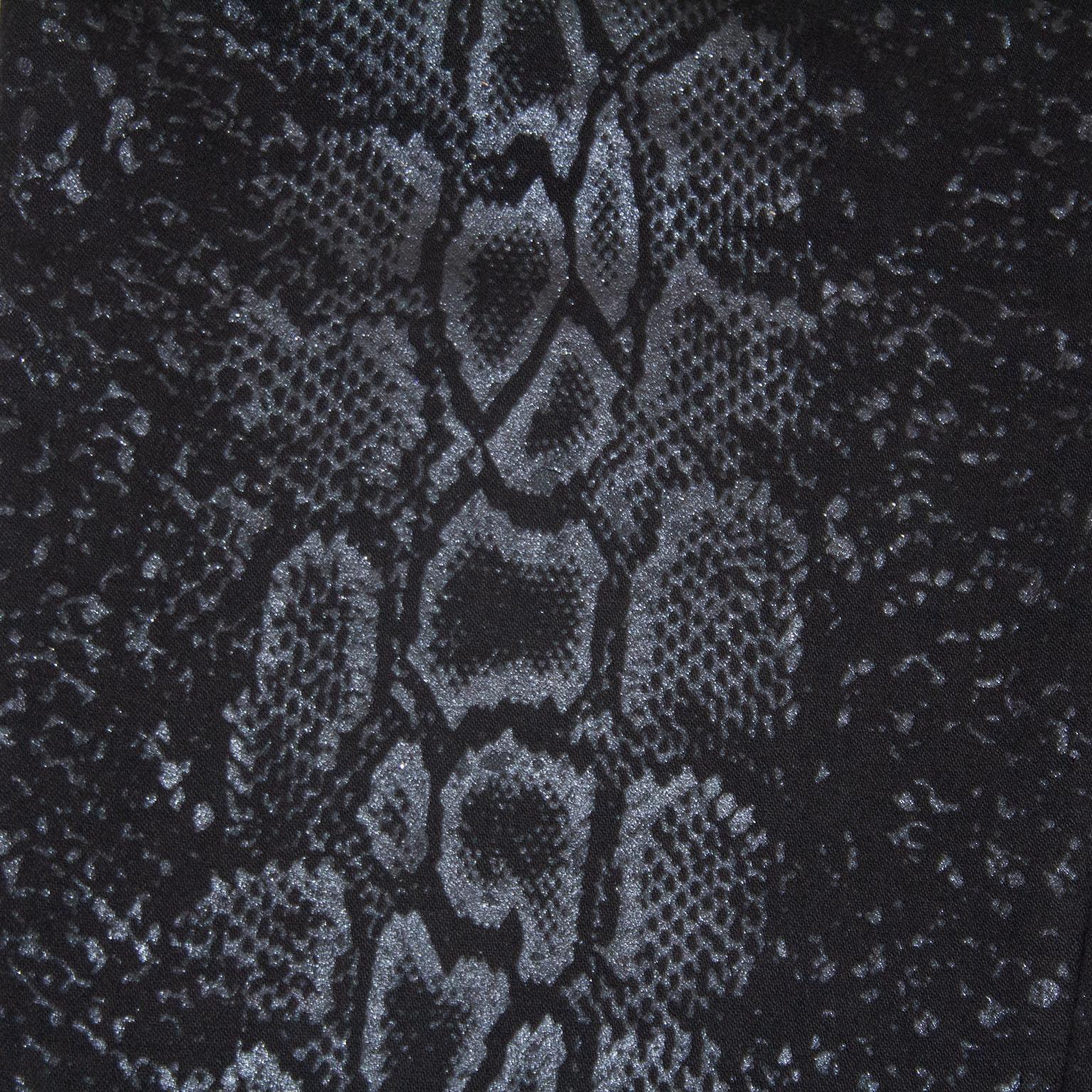 1990s Roberto Cavalli Black Snake Print Jeans In Good Condition For Sale In Toronto, Ontario