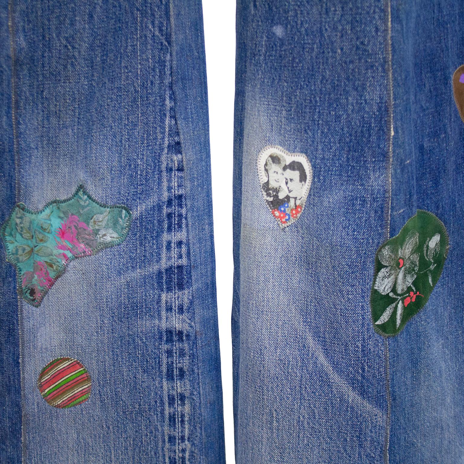 1990s Roberto Cavalli Patchwork Jeans  In Good Condition In Toronto, Ontario