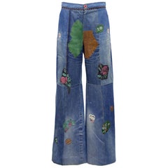 Retro 1990s Roberto Cavalli Patchwork Jeans 