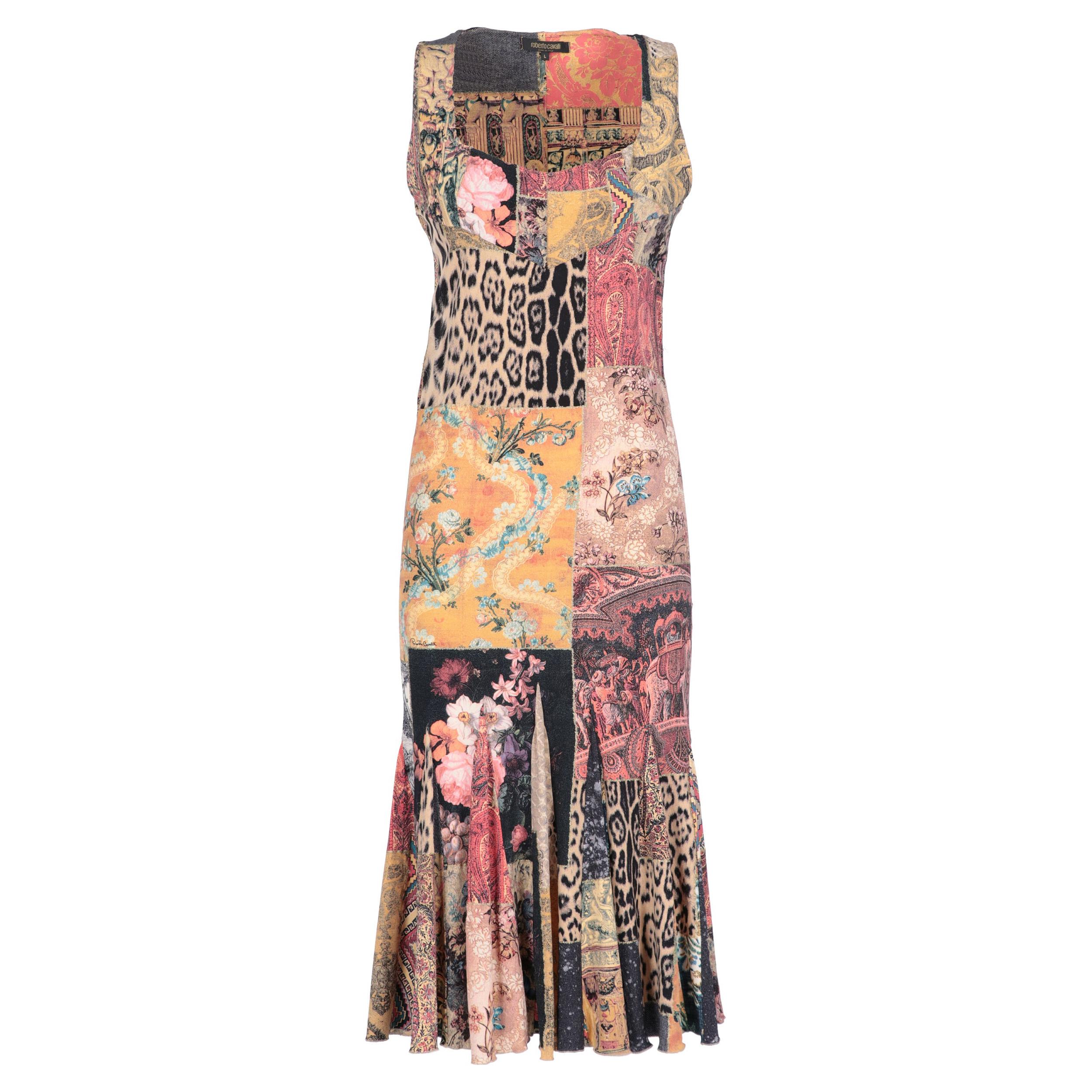 1990s Roberto Cavalli Printed Dress
