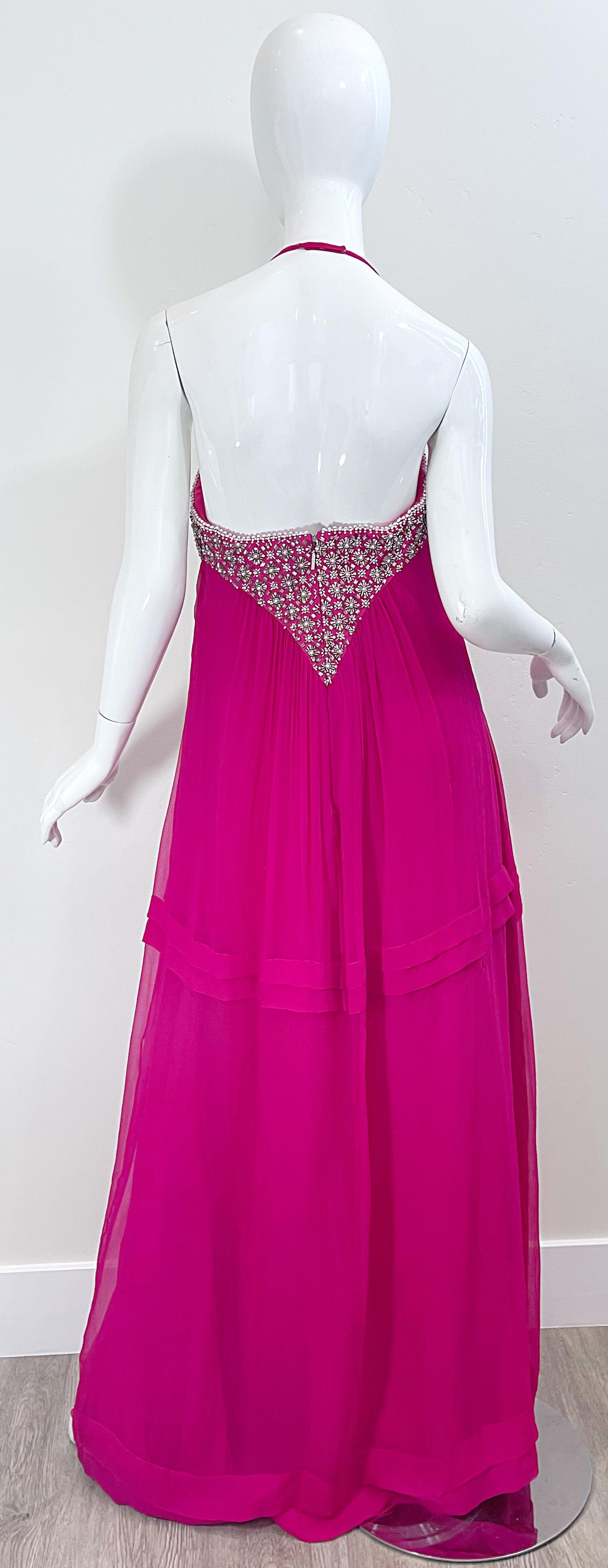 hot pink rhinestone dress