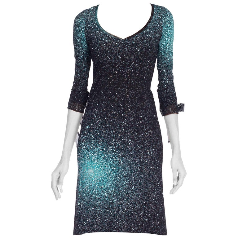1990s Roberto Cavalli Slinky Glitter Jersey Dress at 1stDibs