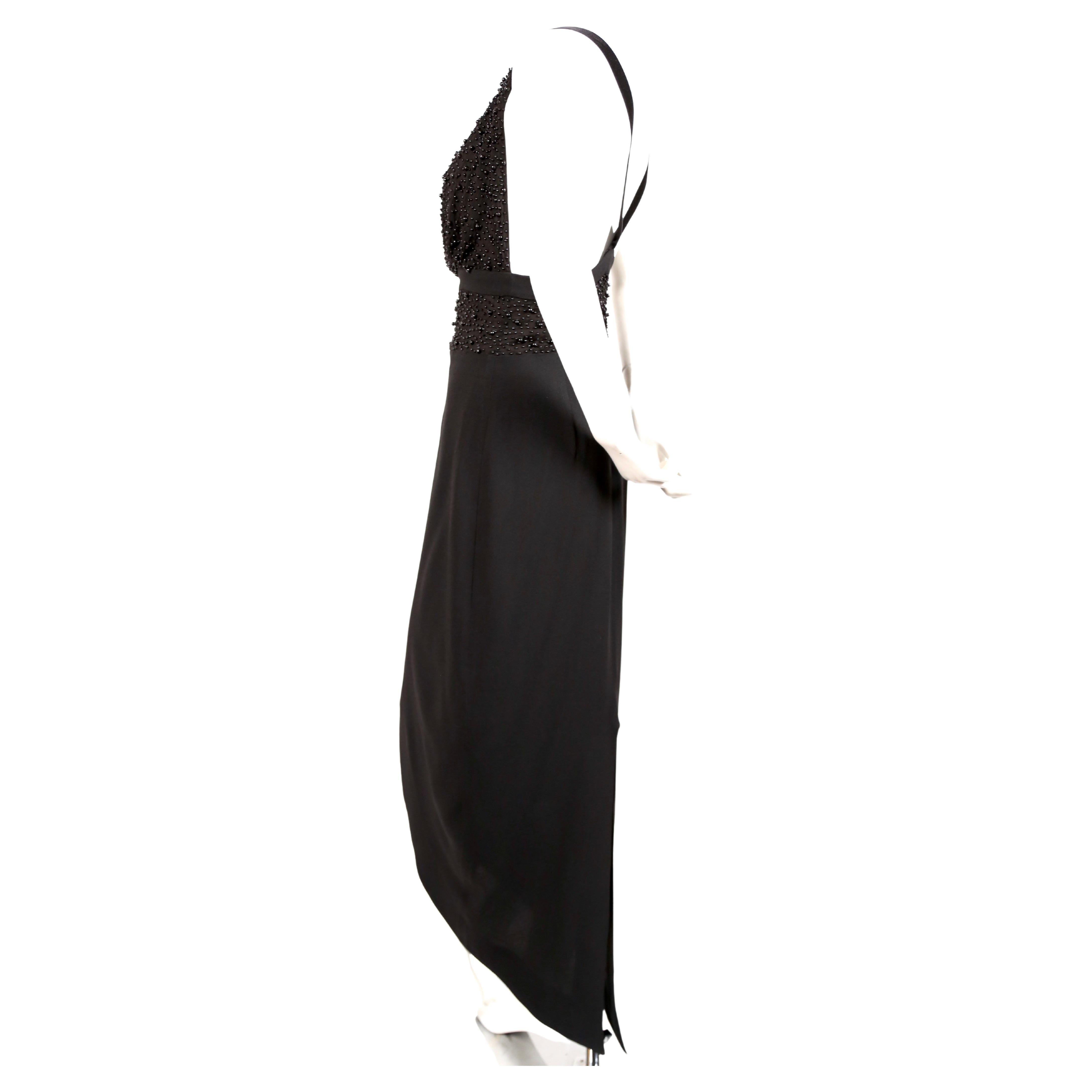 Black 1990's Romeo Gigli black beaded gown 