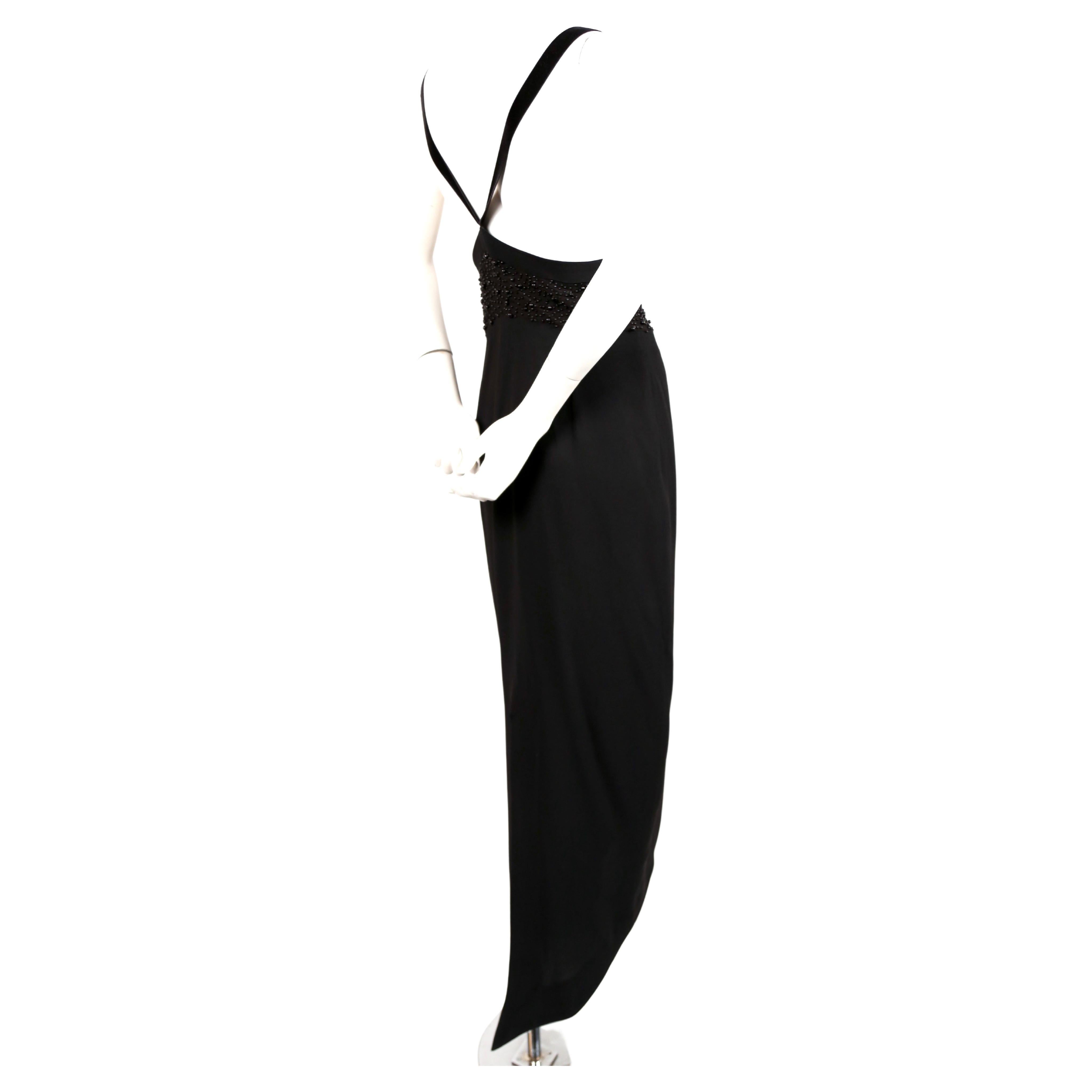 Women's or Men's 1990's Romeo Gigli black beaded gown 