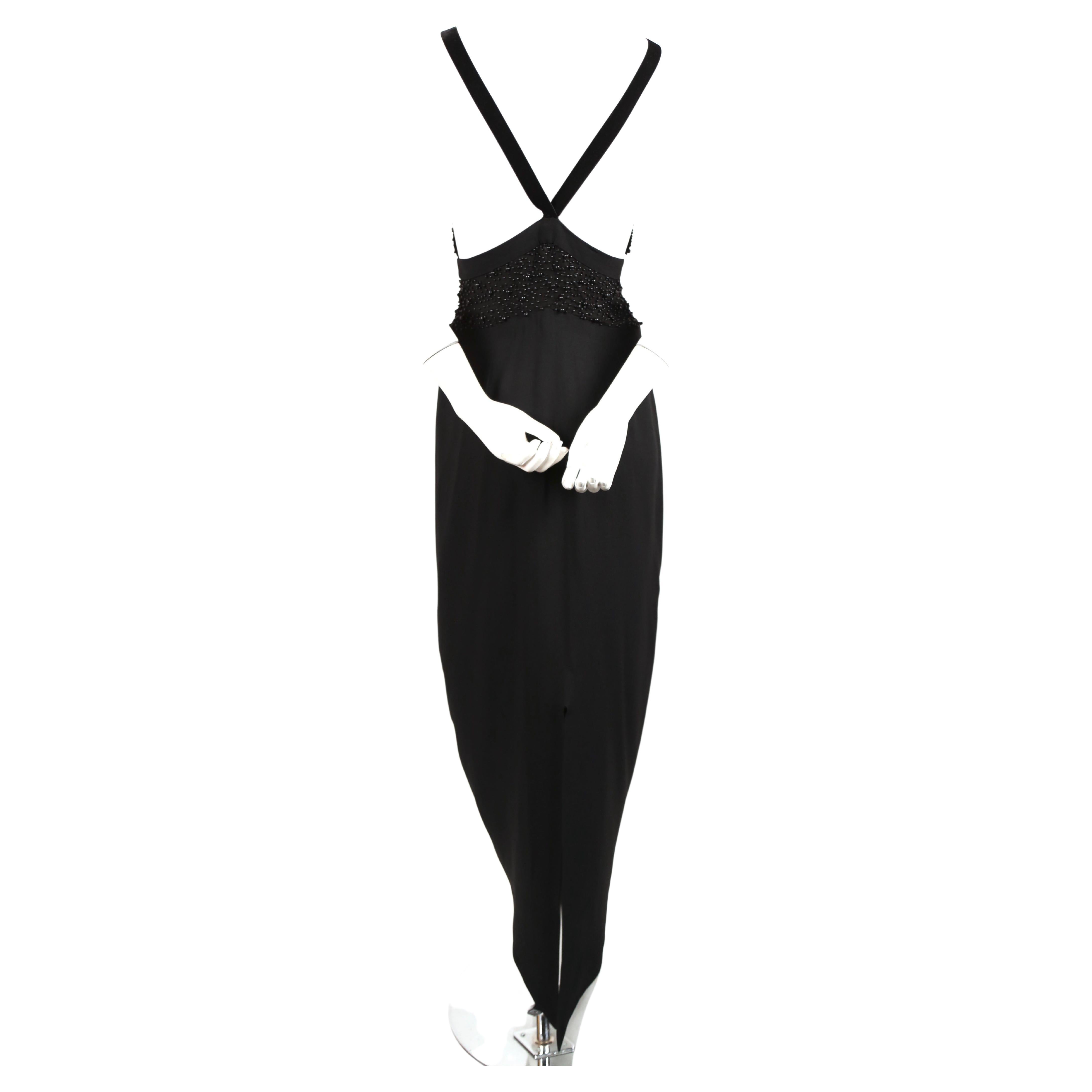 1990's Romeo Gigli black beaded gown  1