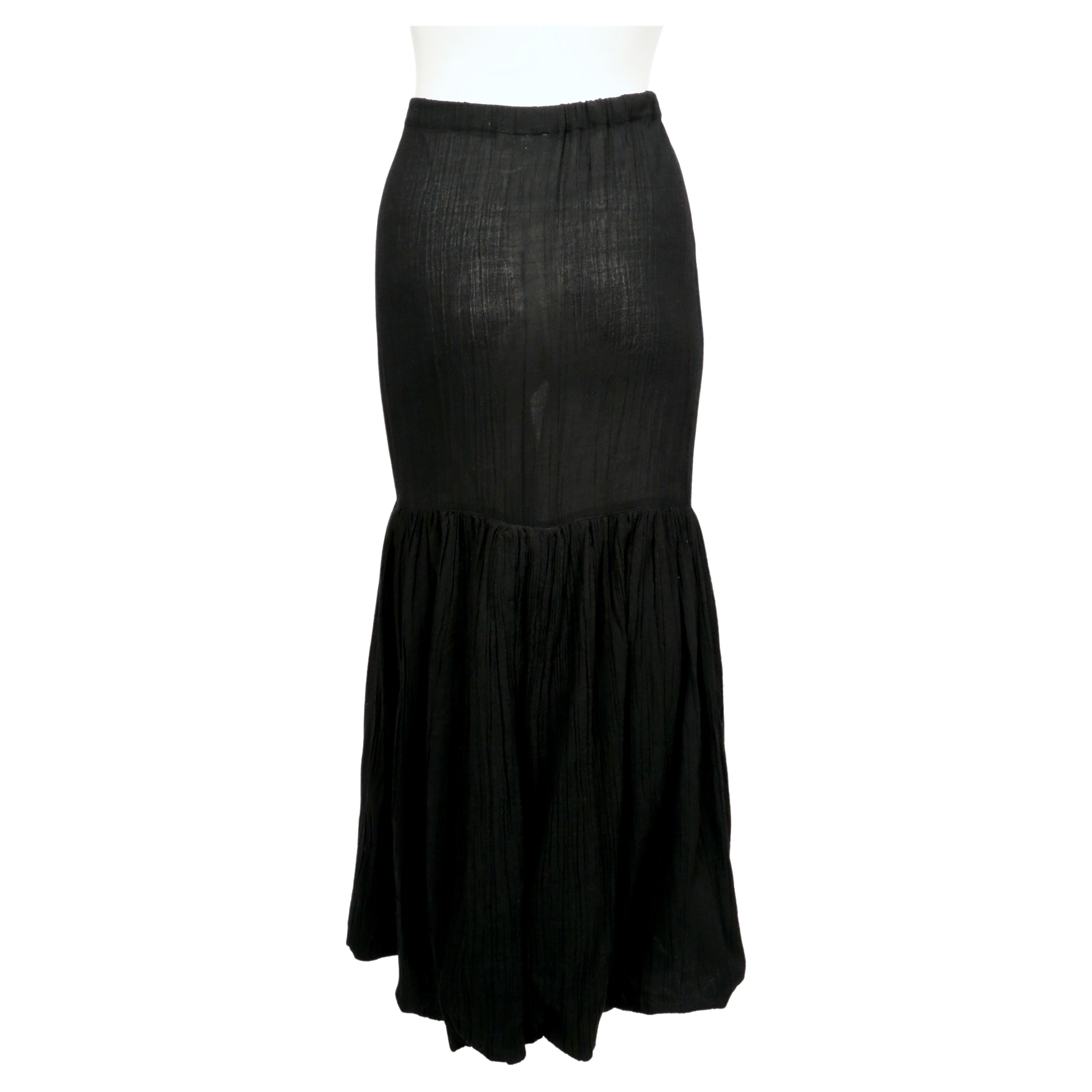 Women's or Men's 1990's ROMEO GIGLI black gauze broomstick skirt For Sale