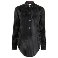 Vintage 1990s Romeo Gigli Black Pinstripe Shirt with back cut-out detail