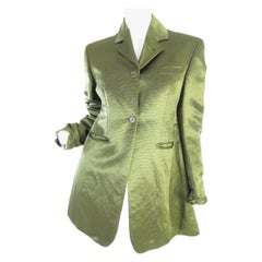 Vintage 1990s Romeo Gigli Green Silk Blazer