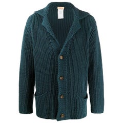 1990s Romeo Gigli Petroleum Blue Knitted Cardigan