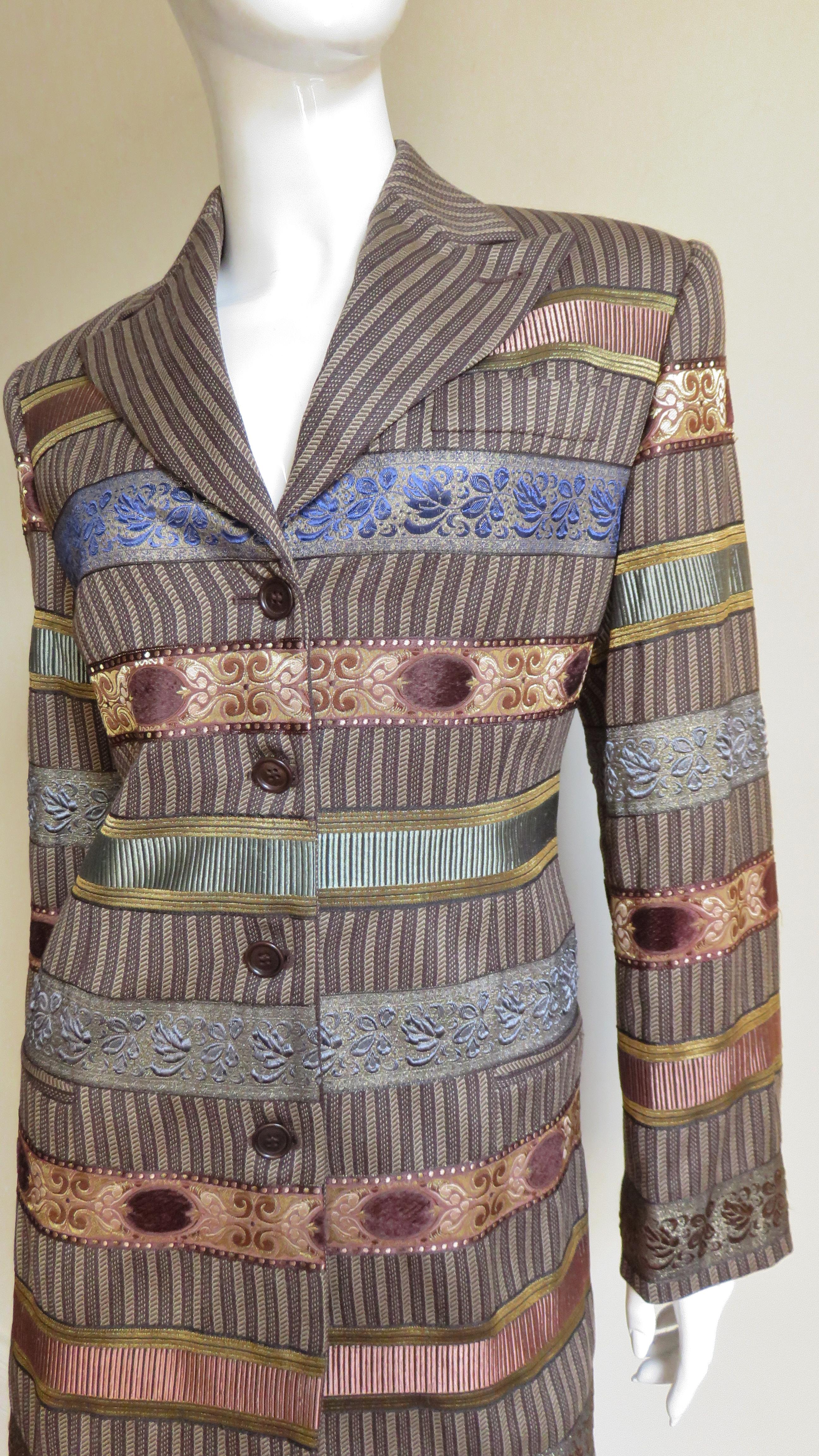 Romeo Gigli Tapestry Ribbon Jacket 1990s In Excellent Condition In Water Mill, NY