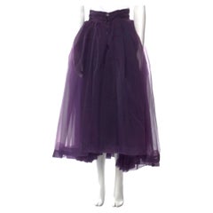 1990s ROMEO GIGLI tulle full purple skirt