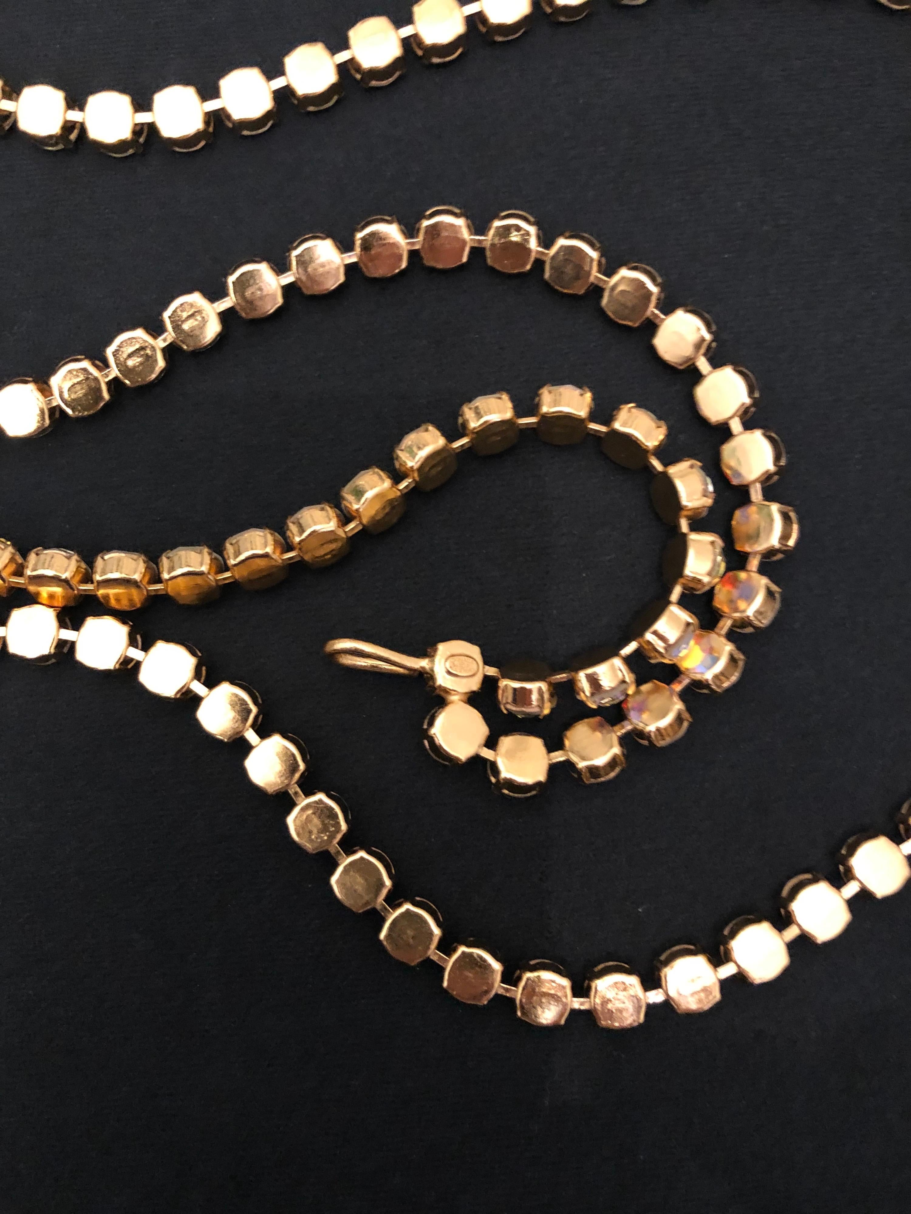 1990s Runway Chanel Rhinestone CC Chain Belt Necklace   In Excellent Condition In Bangkok, TH