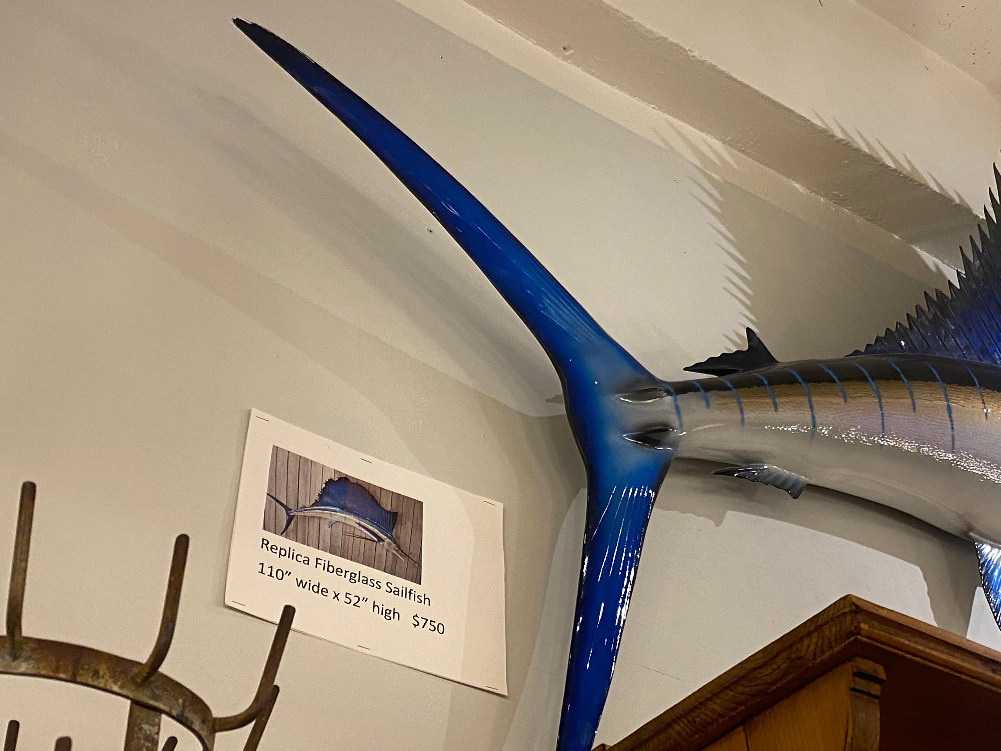 1990s Sailfish Taxidermy Life-Size Fiberglass Replica 1