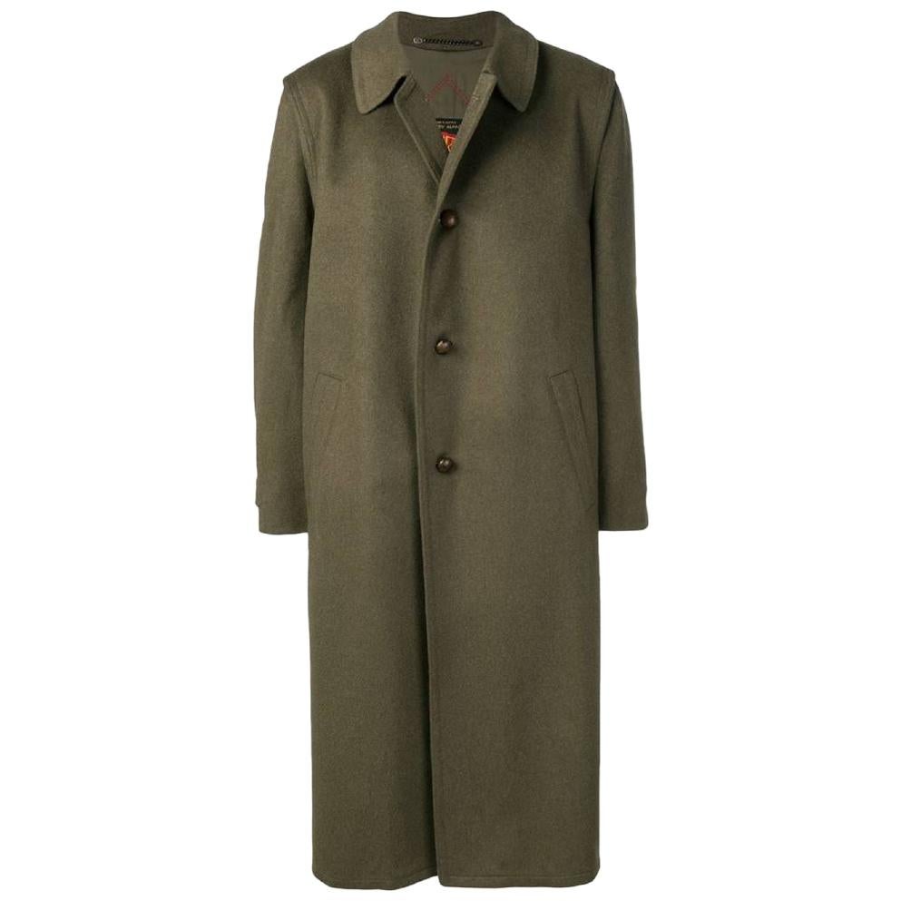 1990s Salko Green Herringbone Wool Loden Coat