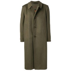 Vintage 1990s Salko Green Herringbone Wool Loden Coat