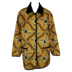 1990s Salvatore Ferragamo Quilted Cheetah Print Overcoat 