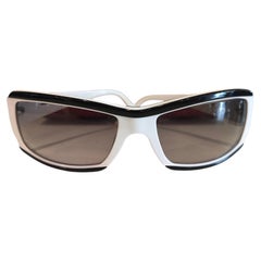 1990s Salvatore Ferragamo White and black sunglasses