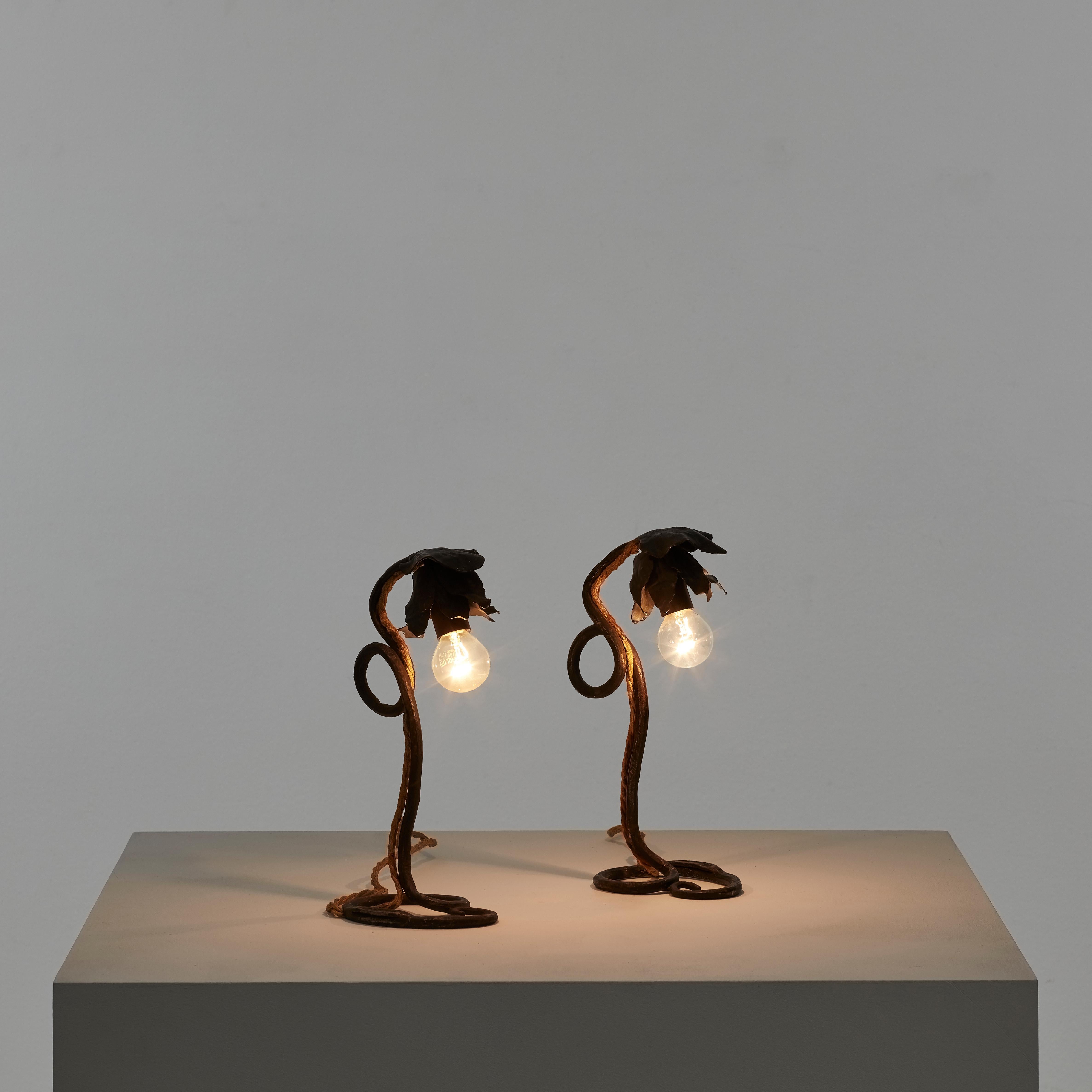 Organique Lampes de table 'Fiore' de Salvino Marsura datant des années 1990 et provenant de Trévise, Italie en vente