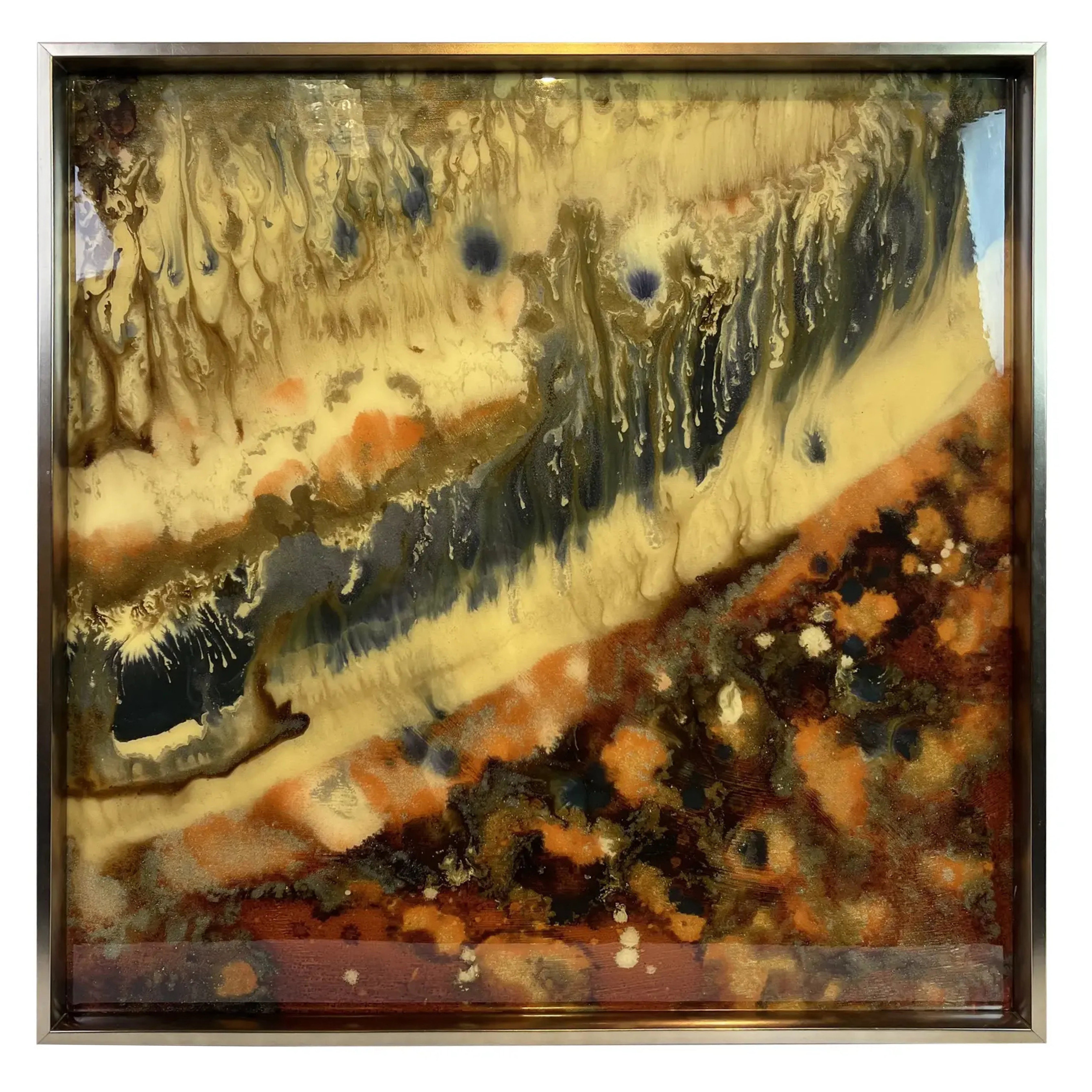 1990s “Sanguin III” Abstract Giclée, Marble Glaze Canvas Print For Sale