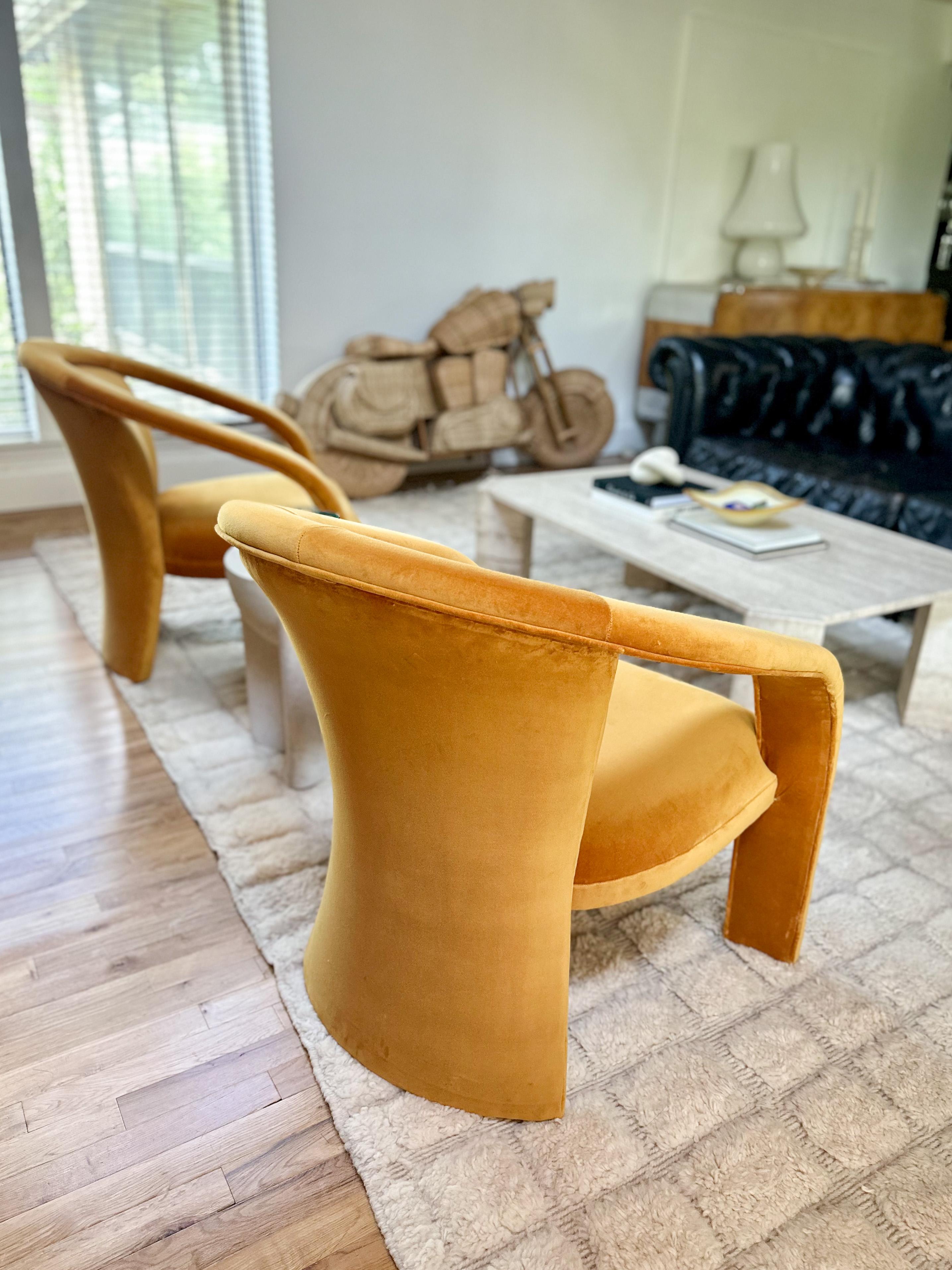 1990s Sculptural Lounge Chairs by Marge Carson In Excellent Condition For Sale In Houston, TX