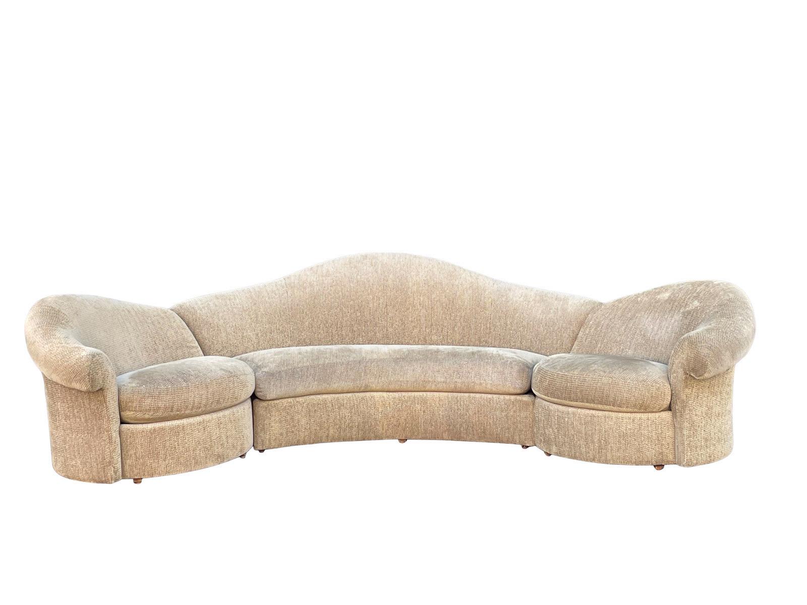 1990s Sculptural Sectional Designer Sofa In Good Condition For Sale In Bensalem, PA