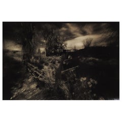 Vintage 1990s Sepia Toned Moody Abandoned Ranch Photograph