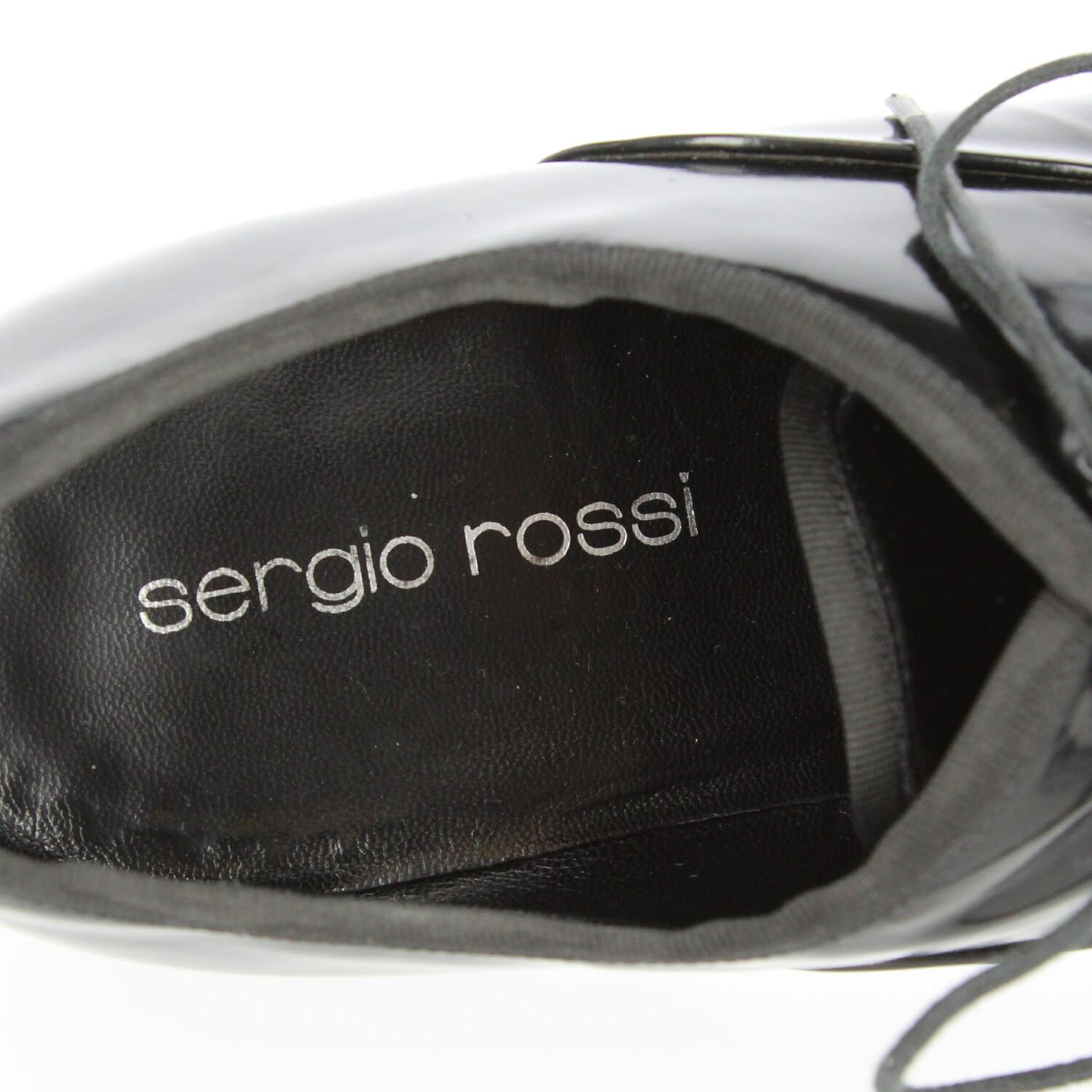 1990s Sergio Rossi Black Lace-up Oxford Shoes For Sale 5