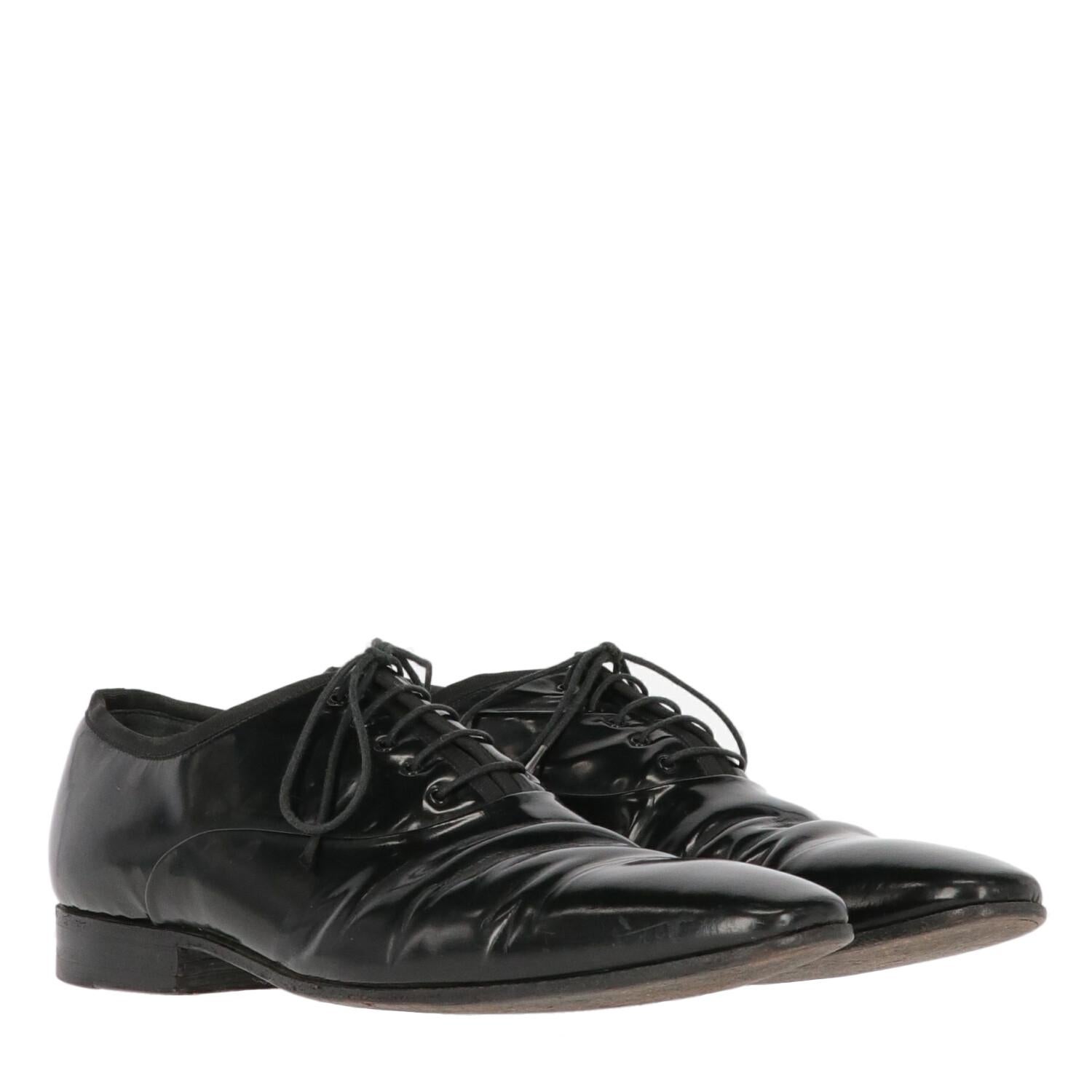 Men's 1990s Sergio Rossi Black Lace-up Oxford Shoes For Sale