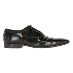 1990s Sergio Rossi Black Lace-up Oxford Shoes
