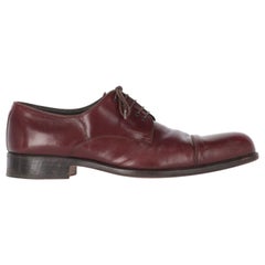 Retro 1990s Sergio Rossi Burgundy Lace-up Oxford Shoes