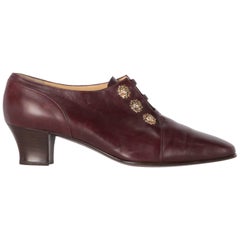 1990s Sergio Rossi Burgundy Leather Shoes