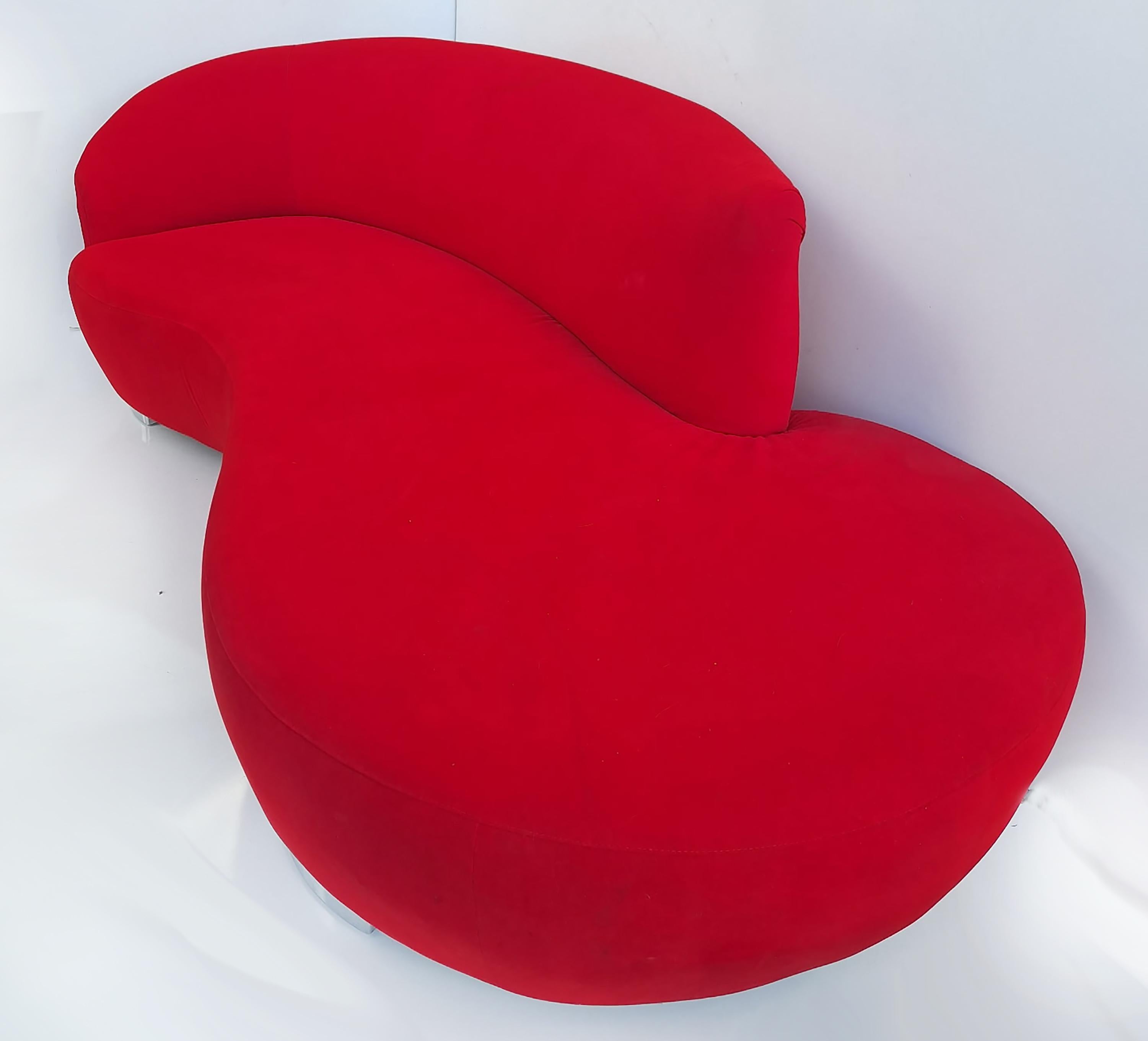 1990 Canapé Serpentine Cloud, tissu original de Weinman after Kagan en vente 2