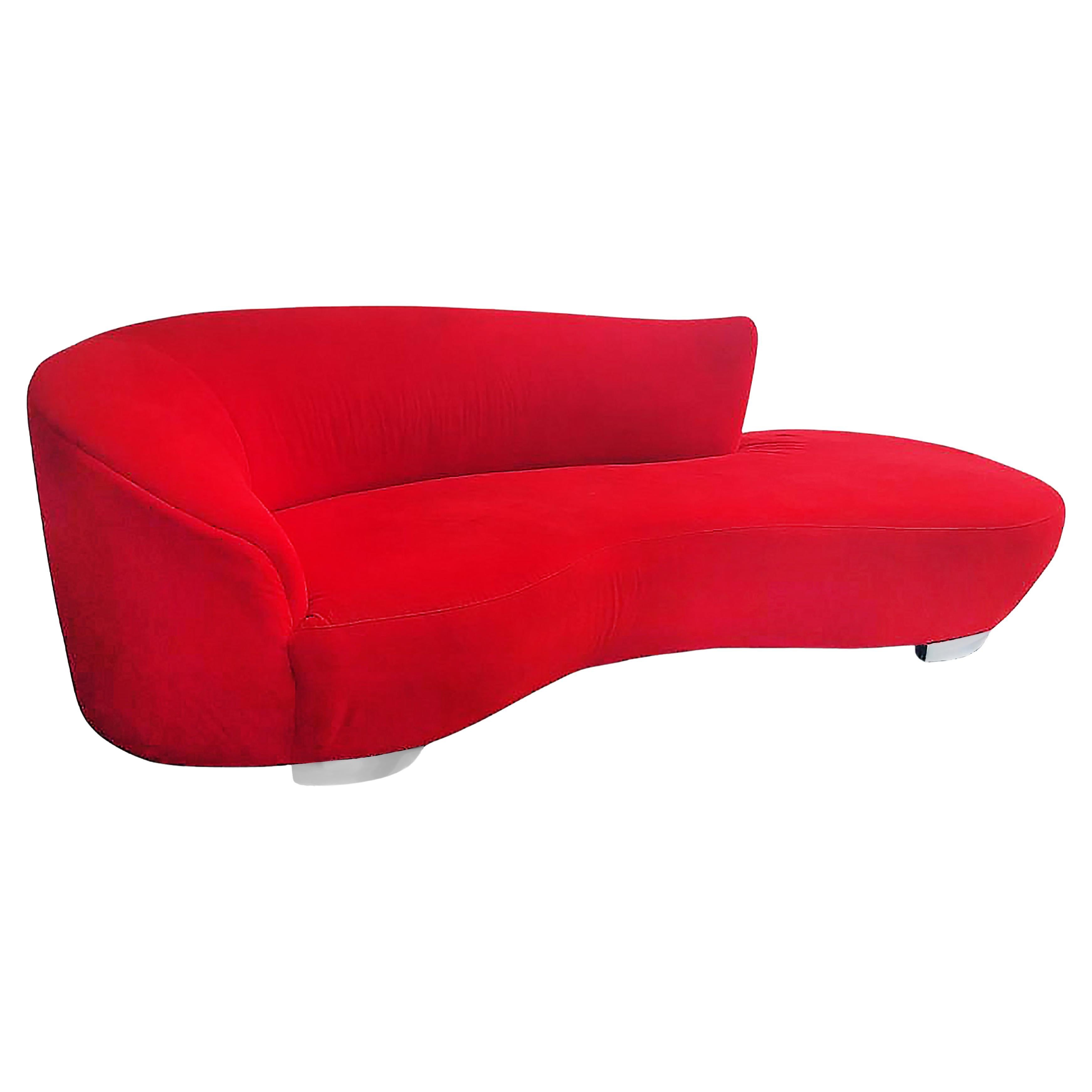 1990 Canapé Serpentine Cloud, tissu original de Weinman after Kagan en vente