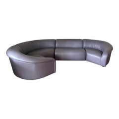 1990s Serpentine Sectional Sofa by Vladimir Kagan for Preview in Purple Leather