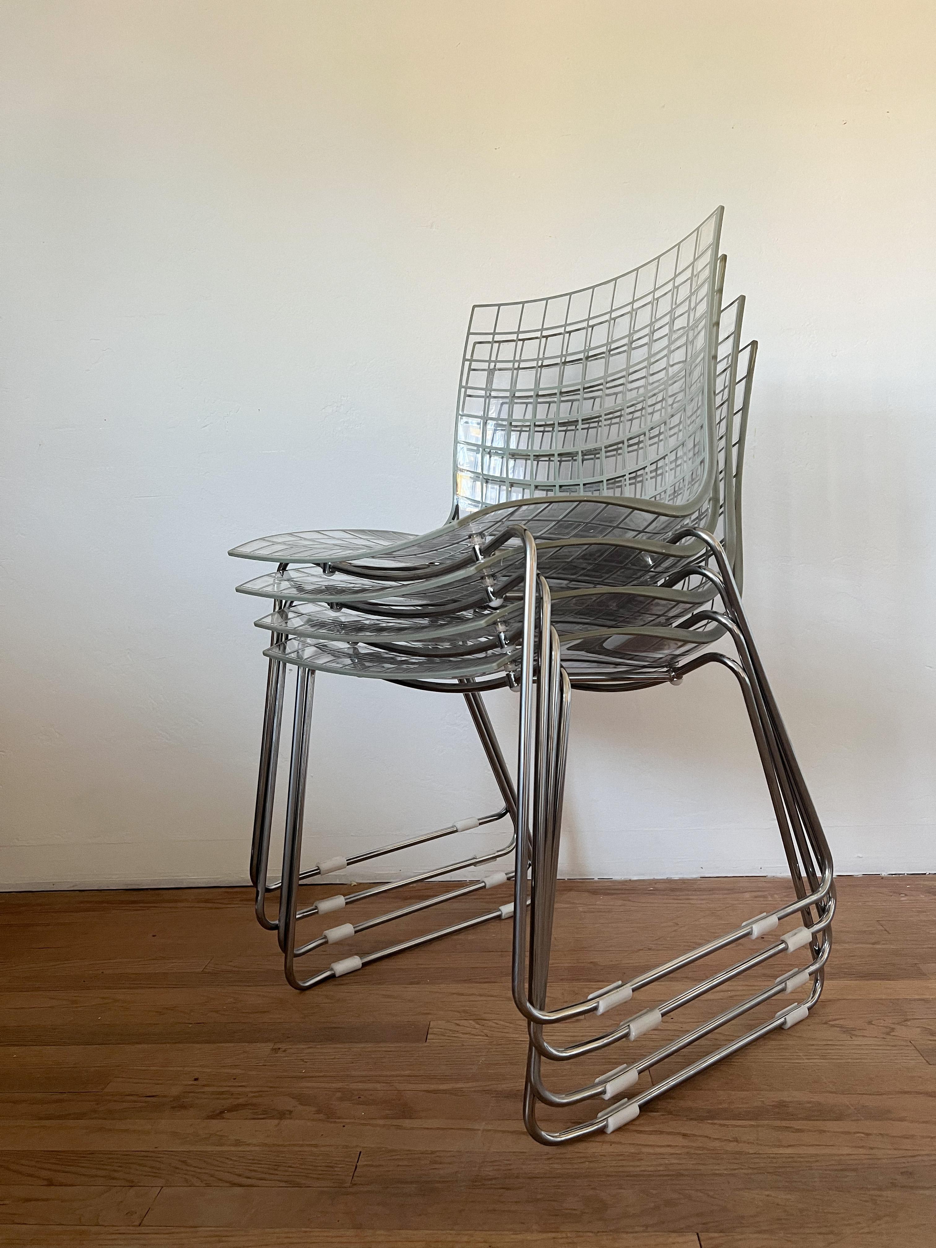 1990s Set of 4 Italian X3 Chairs by Marco Maran for Max Design For Sale 6