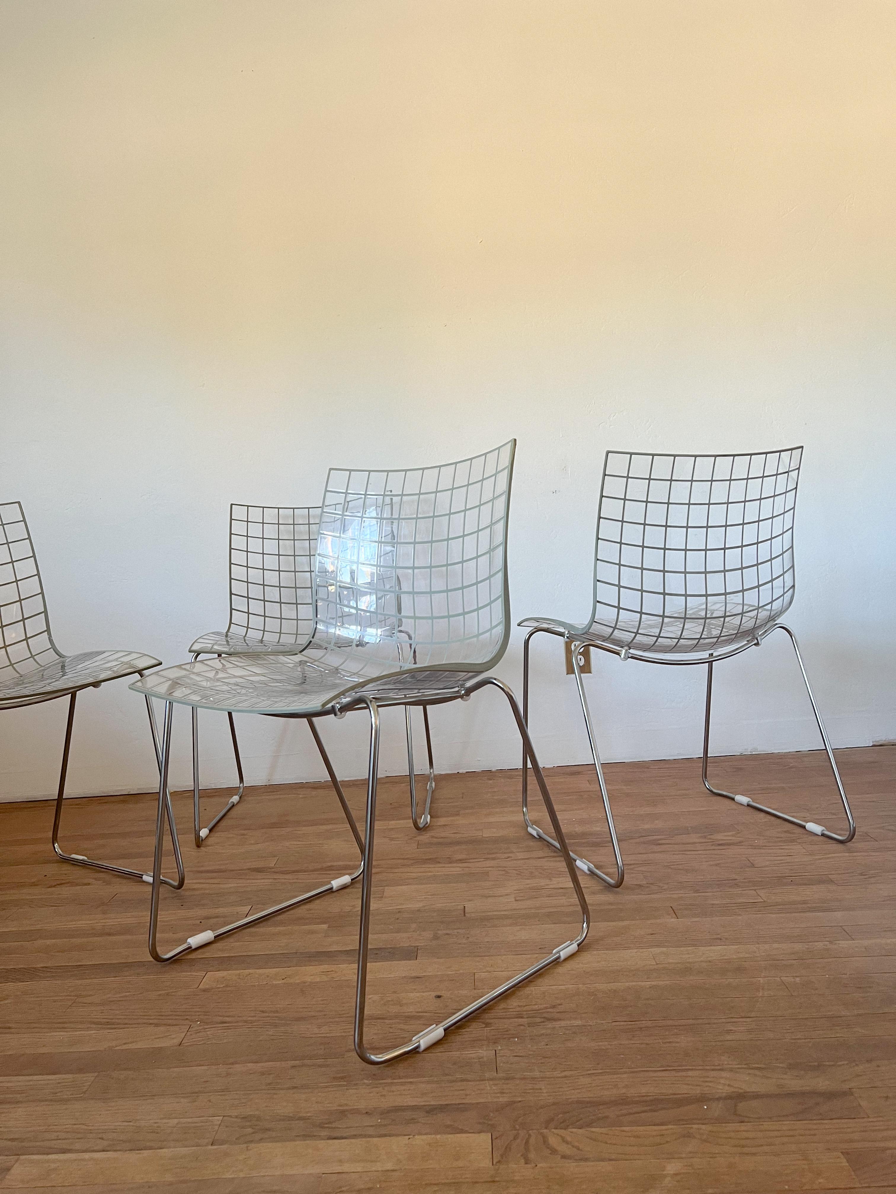 Ensemble de 4 chaises italiennes X3 des années 1990 par Marco Maran pour Max Design Bon état - En vente à La Mesa, CA