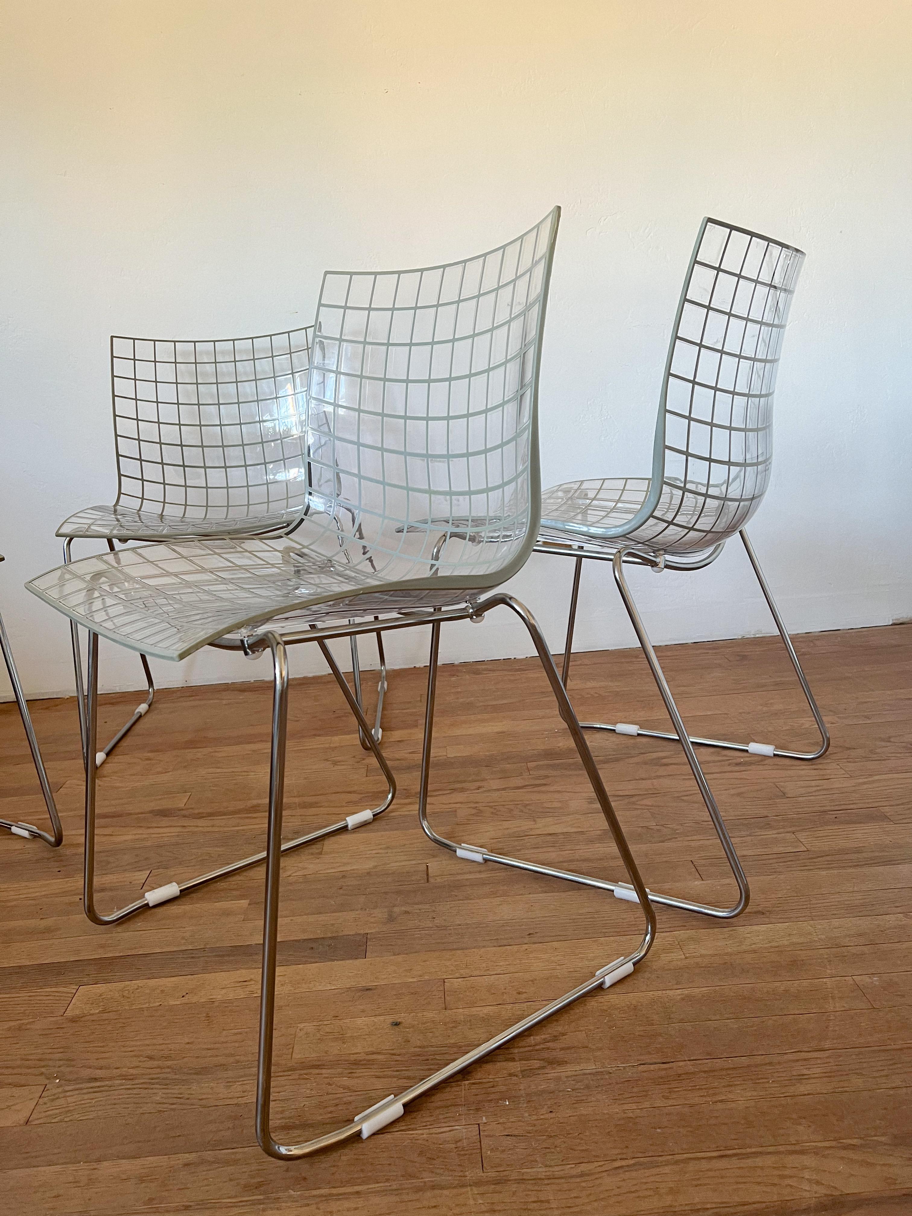 Chrome 1990s Set of 4 Italian X3 Chairs by Marco Maran for Max Design For Sale