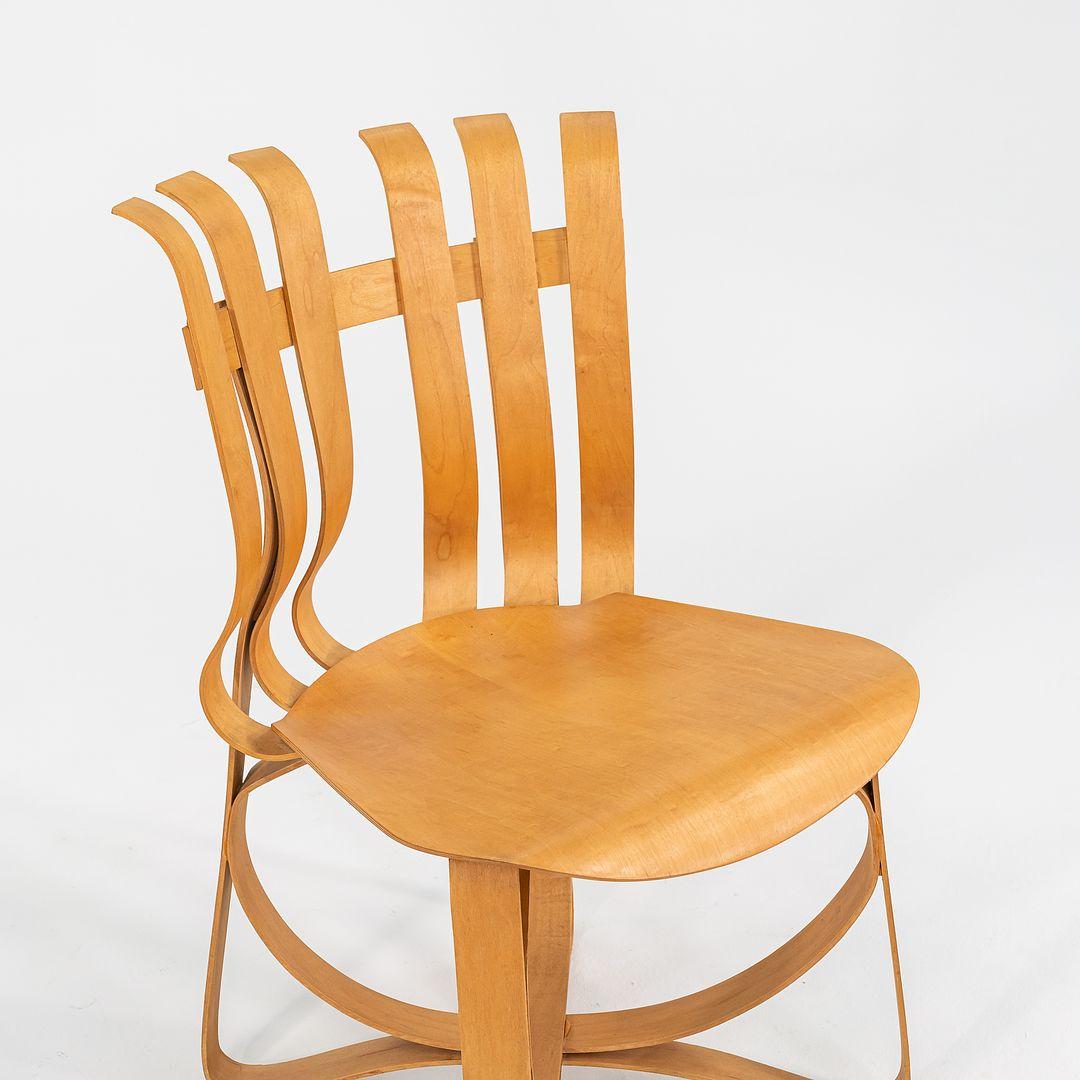 Set di sei sedie da pranzo Hat Trick di Frank Gehry per Knoll in acero del 1990 3