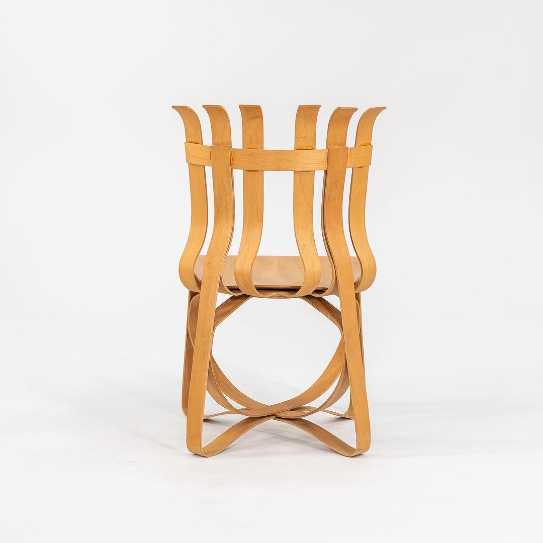 Moderno Set di sei sedie da pranzo Hat Trick di Frank Gehry per Knoll in acero del 1990